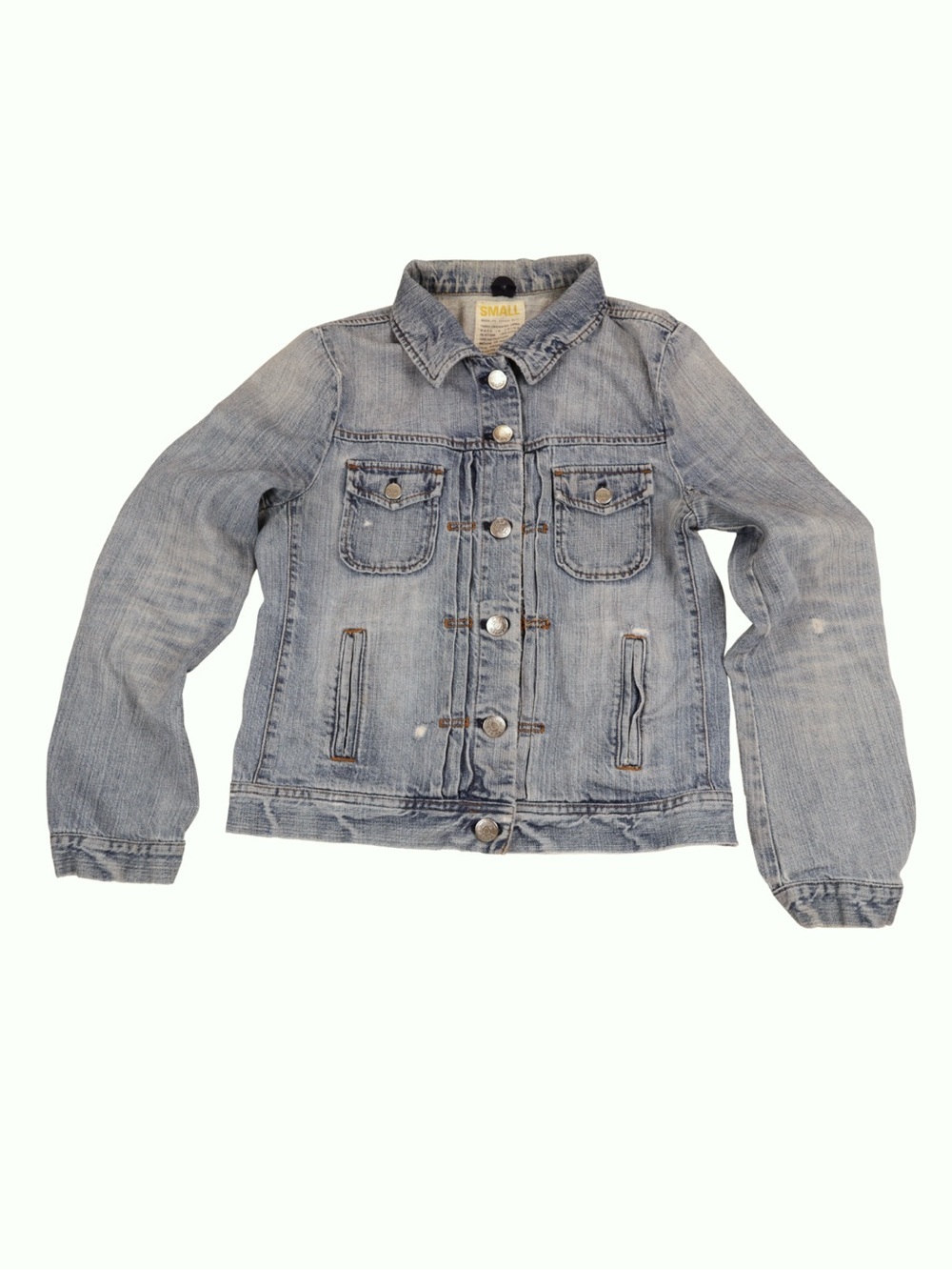 J.Crew Light Wash Cropped Denim Jacket Womens Small Button Front Jean Jacket